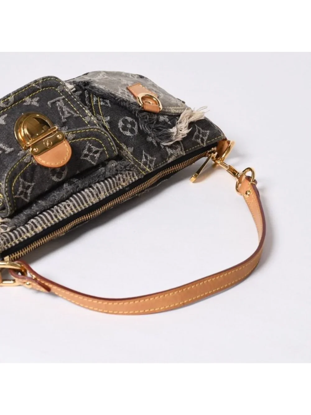 Louis Vuitton Monogram Denim Pouch Black